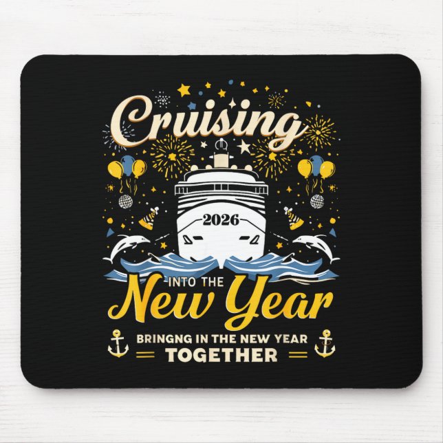 Funny Cruising Into 2026 New Year Matching Family  Mousepad (Vorne)