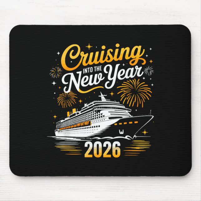 Funny Cruising Into 2026 New Year Matching Family  Mousepad (Vorne)