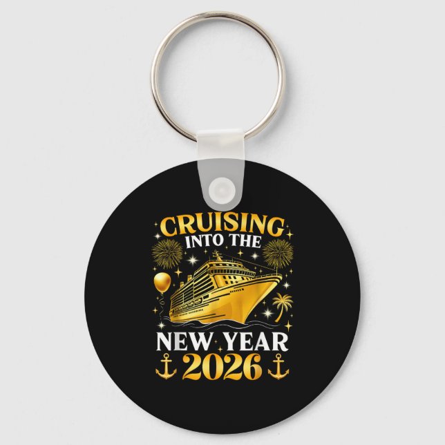 Funny Cruising Into 2026 New Year Matching Family  Schlüsselanhänger (Vorderseite)