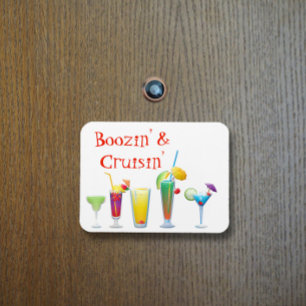 Funny Cruse Door Stateroom Magnet Drinks Cocktails