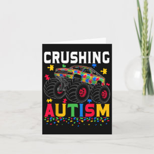 Funny Crushing Autismus Awareness Monster Truck Pu Karte
