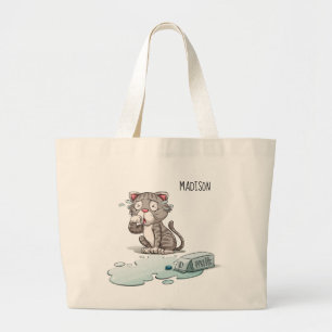 Funny Cry Cat individuelle Name Totbeutel Jumbo Stoffbeutel