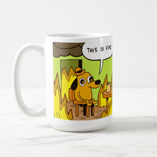 Funny crypto dog , Das ist in Ordnung. Kaffeetasse (Links)