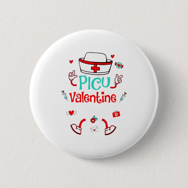 Funny Cu Valentines Day Nurse Crew Family Group  Button (Vorderseite)