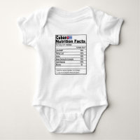 Funny Cuban Nutrition Fact Baby Onsie