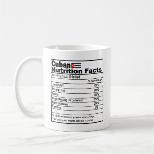 Funny Cuban Nutrition Fact Coffee Tasse