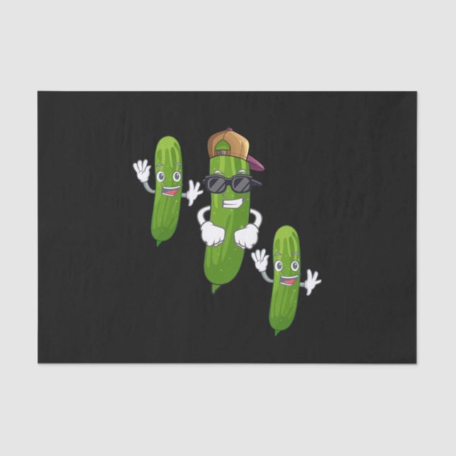 Funny Cucumber Pickle Dancing Food Seidenpapier (Vorderseite)