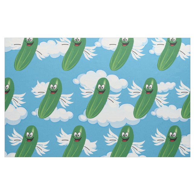 Funny Cucumber Pickles Fantasy Spaß Emojis Stoff (Fat Quarter (45,7 x 55,9 cm))