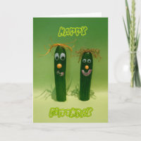 Funny Cucumbers Happy Birthday Grußkarte