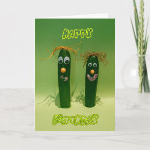 Funny Cucumbers Happy Birthday Grußkarte Karte