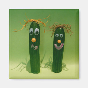 Funny Cucumbers Square Magnet