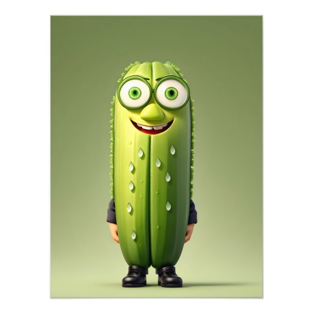 Funny cucumper Charakter Fotodruck (Vorne)