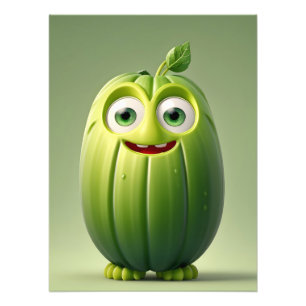 Funny cucumper Charakter Fotodruck