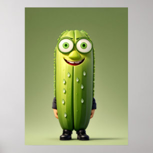 Funny cucumper Charakter Poster