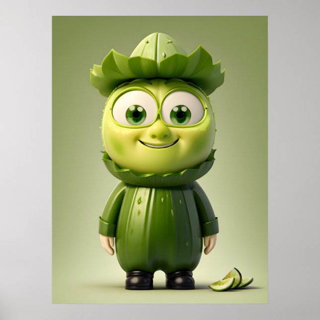 Funny cucumper Charakter Poster (Vorne)