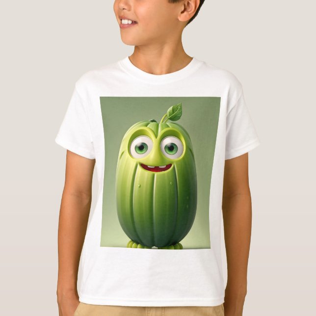 Funny cucumper Charakter T-Shirt (Vorderseite)
