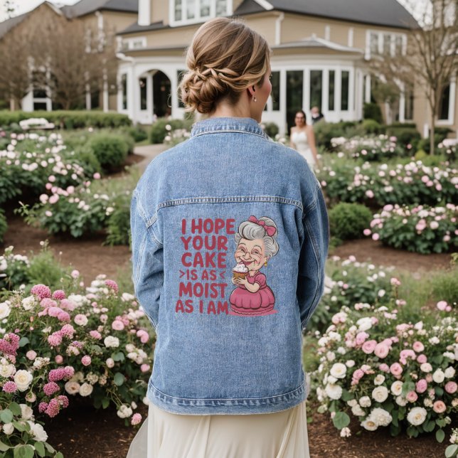Funny Cupcake Backen Oma Quotes Cupcake Lover Jeansjacke (Hochzeit Rückseite)
