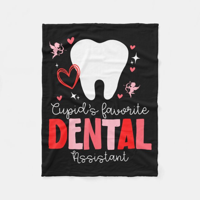 Funny Cupids Favorite Dental Istant Valentines Day Fleecedecke (Vorderseite)
