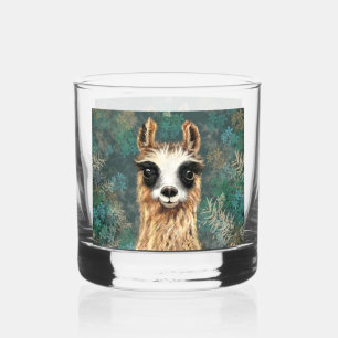 Funny Curious Llama Whiskyglas