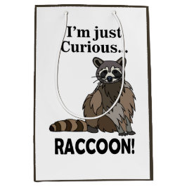Funny Curious Raccoon Mittlere Geschenktüte