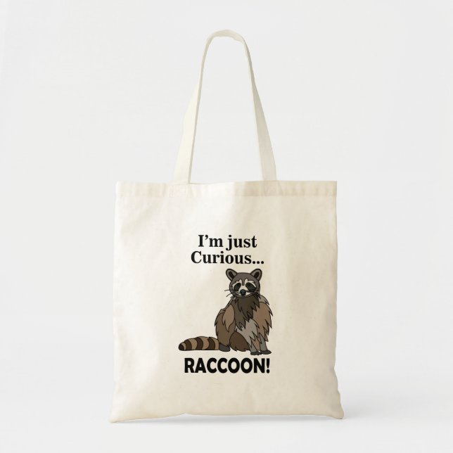 Funny Curious Raccoon Tragetasche (Vorne)