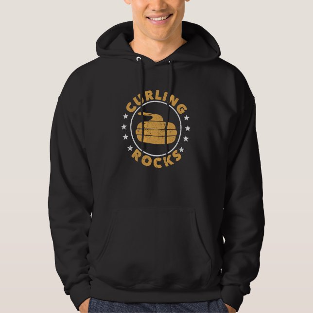 Funny curler stone winter sports lover curler hoodie (Vorderseite)