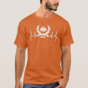 Funny Curling Hockey Heartbeat Frequenz für den Pl T-Shirt
