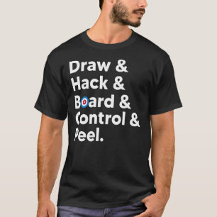 Funny Curling Mem zeichne Hack-Board Kontrolle Pee T-Shirt