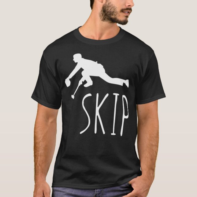 Funny Curling Skip Cool Curler Geschenk T-Shirt (Vorderseite)