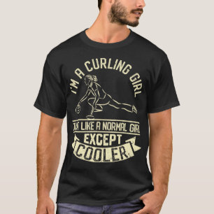 Funny Curling Wintersportmädchen T-Shirt