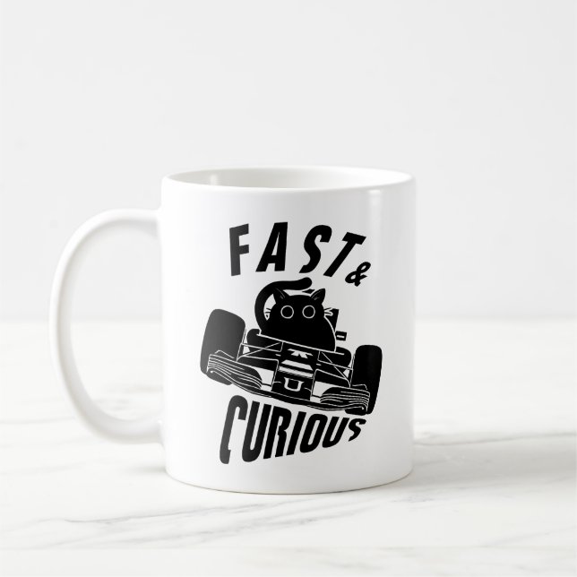 Funny Curry Autofahrkatze Kaffeetasse (Links)