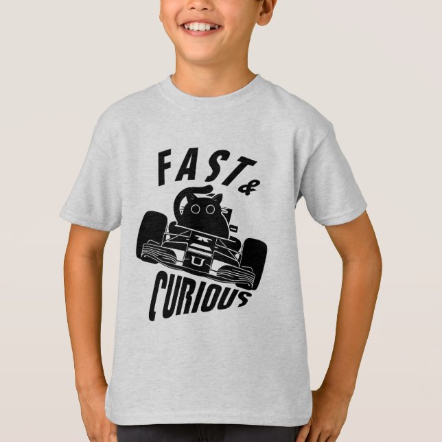 Funny Curry Autofahrkatze T-Shirt (Vorderseite)