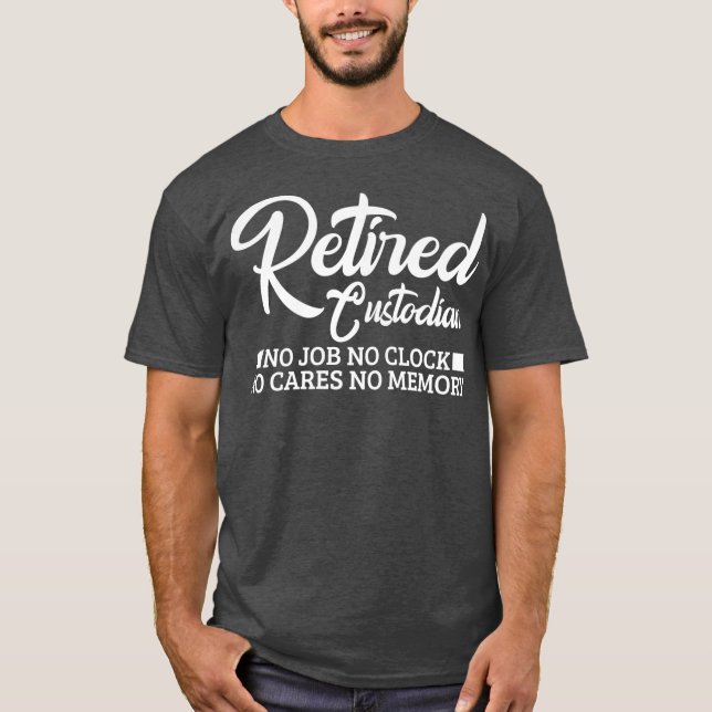 Funny Custodian Retirement Geschenk Renaissance De T-Shirt (Vorderseite)