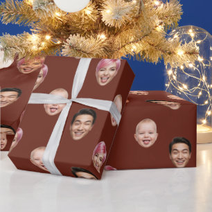 Funny Custom 3 Faces Geschenkpapier