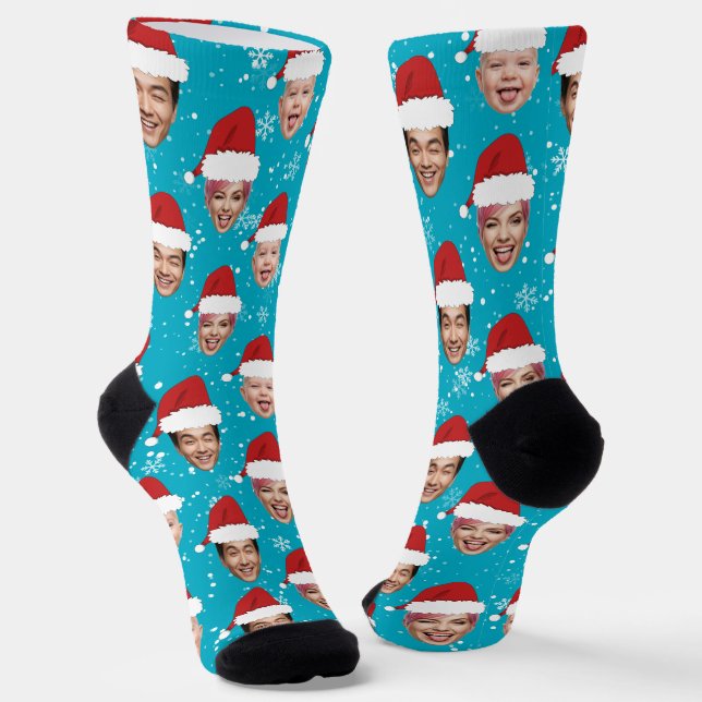 Funny Custom 3 gegenüber Weihnachts-Weihnachtsmann Socken (Gewinkelt)