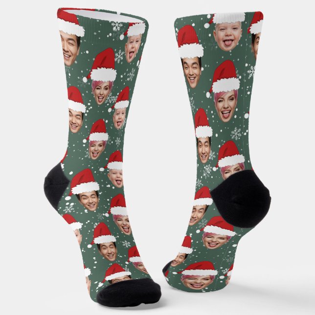 Funny Custom 3 gegenüber Weihnachts-Weihnachtsmann Socken (Gewinkelt)