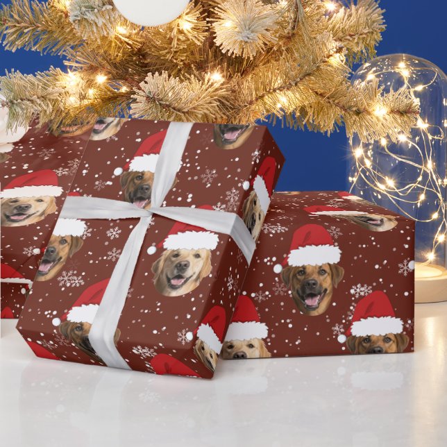 Funny Custom 3 Hund sieht Weihnachten Weihnachtsma Geschenkpapier (Feiertage)