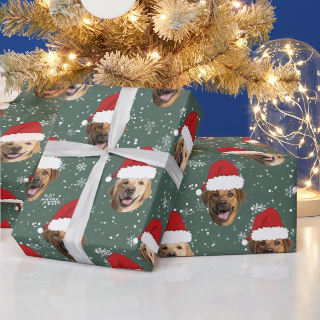 Funny Custom 3 Hund sieht Weihnachten Weihnachtsma Geschenkpapier (Feiertage)