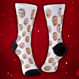 Funny Custom Baby Face Foto Face 3 Fotos Socken
