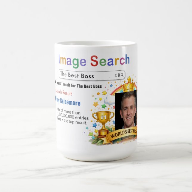 Funny Custom Best Boss Search Gift Mug Kaffeetasse (Mittel)