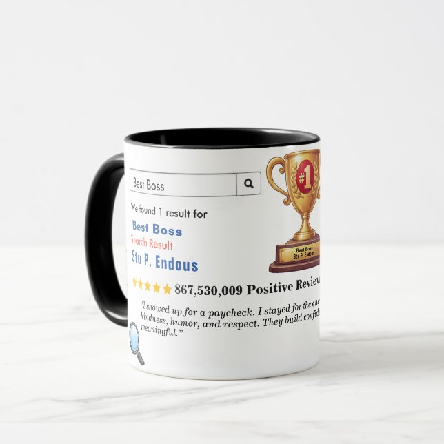 Funny Custom Best Boss Tasse (Vorderseite Links)