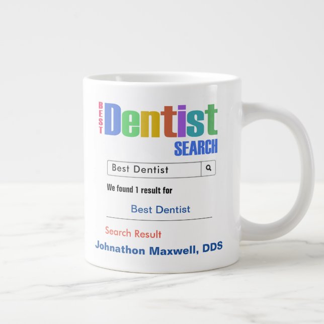 Funny Custom Best Dentist Geschenk Jumbo-Tasse (Rechts)