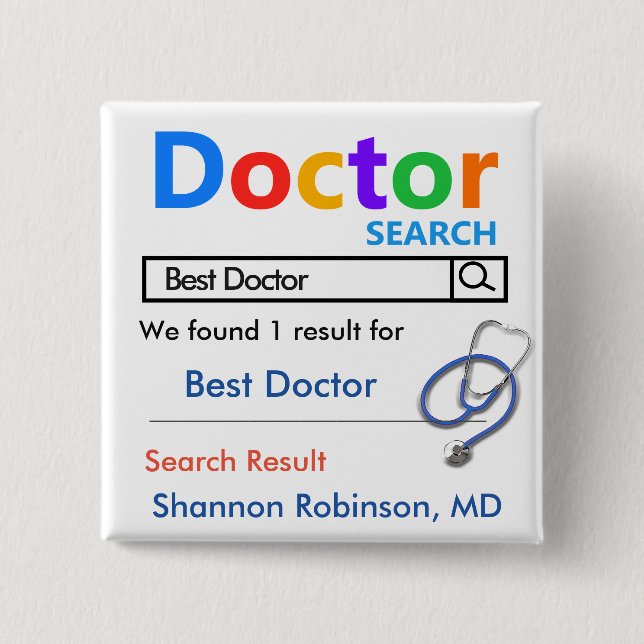 Funny Custom Best Doctor-Geschenk Button (Vorderseite)
