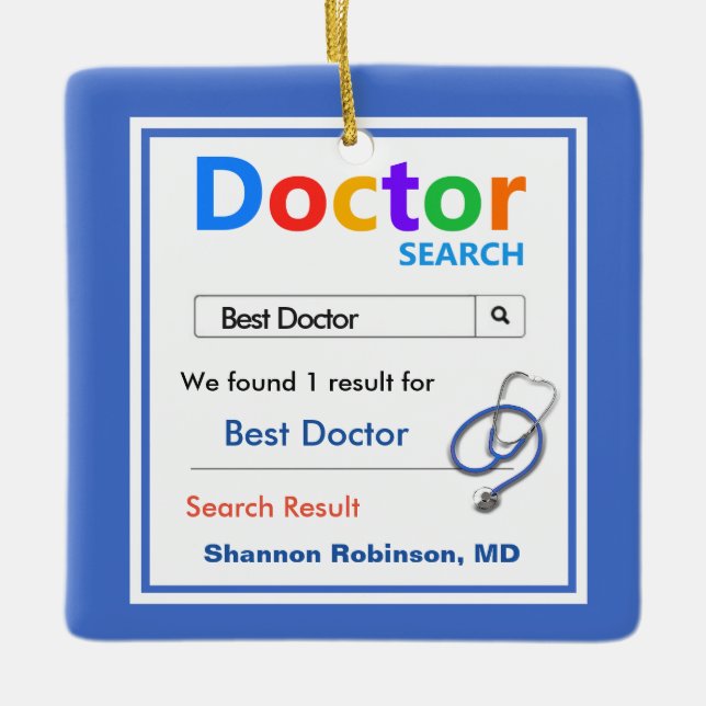 Funny Custom Best Doctor-Geschenk Keramikornament (Vorderseite)