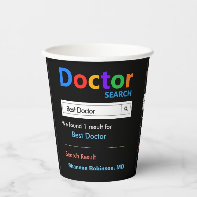 Funny Custom Best Doctor-Geschenk Pappbecher (Vorderseite)