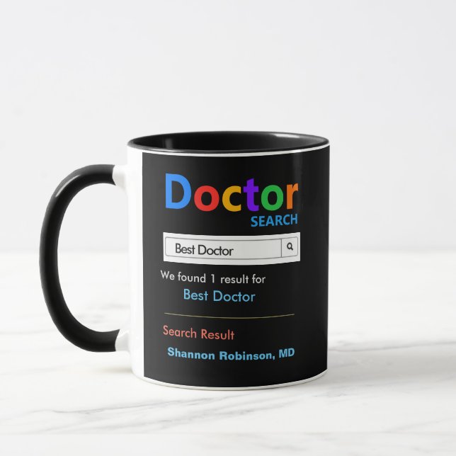 Funny Custom Best Doctor Geschenk Schwarz Tasse (Links)