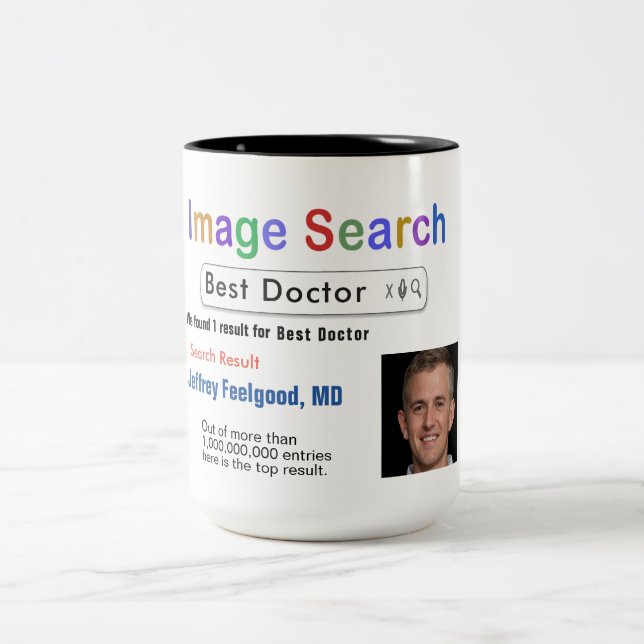 Funny Custom Best Doctor Search Tasse (Mittel)