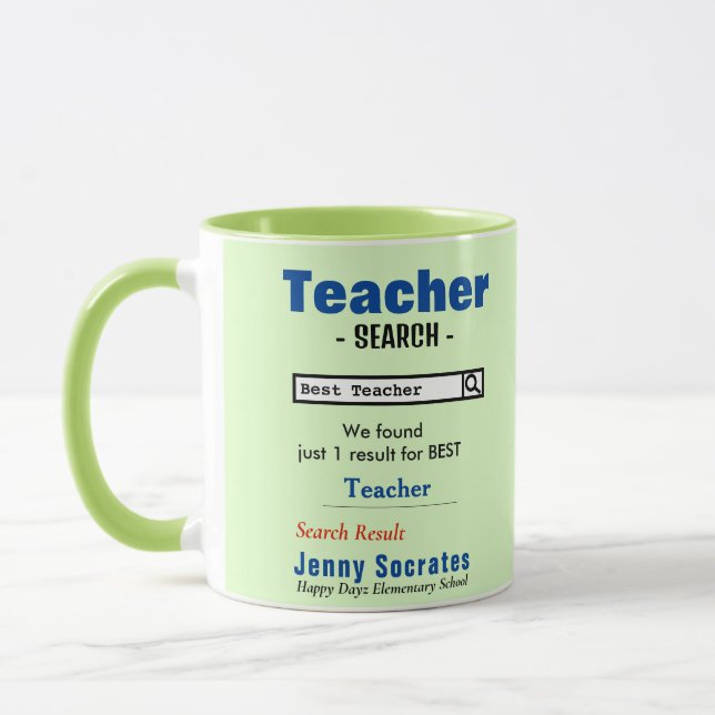 Funny Custom Best Teacher Tasse (Links)