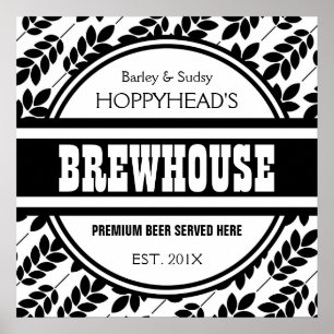 Funny Custom BREWERY BREWERY Biermarke Zeichen Poster