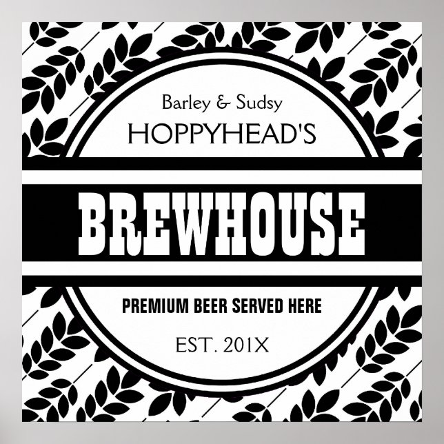 Funny Custom BREWERY BREWERY Biermarke Zeichen Poster (Vorne)